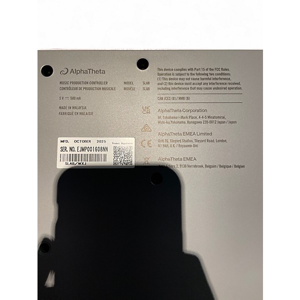 Used AlphaTheta Slab DJ Controller