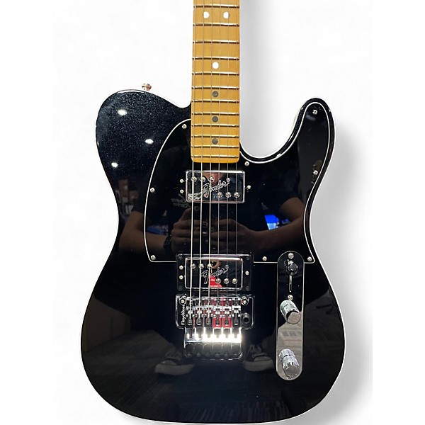 Used Fender American Ultra Luxe Telecaster Floyd Rose HH  Black Solid Body Electric Guitar