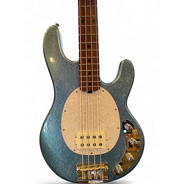 Used Sterling by Music Man Ray34 Blue Sparkle Electric Bass Guitar