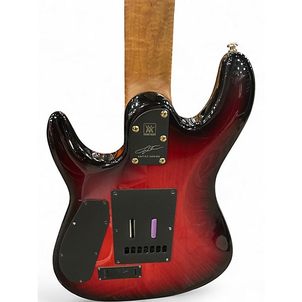 Used Ernie Ball Music Man Jason Richardson Signature Cutlass 7 Rorschach Red Solid Body Electric Guitar
