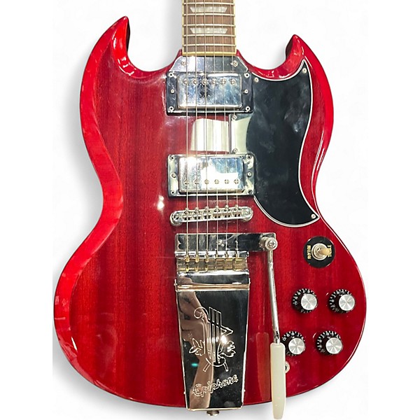 Used Epiphone sg vibrola Candy Apple Red Solid Body Electric Guitar