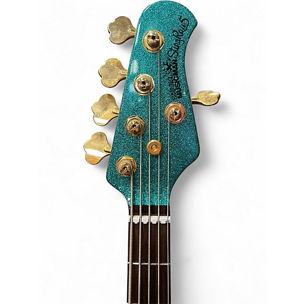 Used Ernie Ball Music Man Stingray HH 5 String Ocean Sparkle Electric Bass Guitar