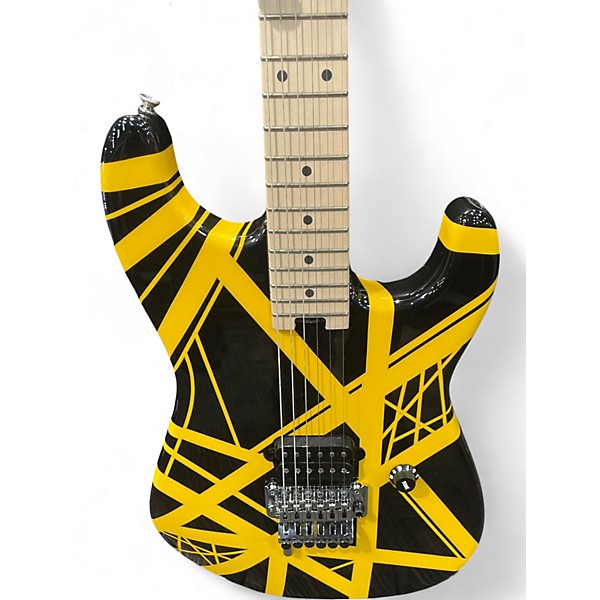 Used EVH Stripe Series  Black and Yellow Solid Body Electric Guitar