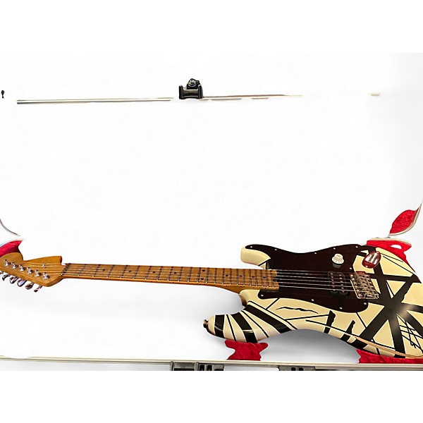 Used EVH Striped Series AGED Black and White Solid Body Electric Guitar