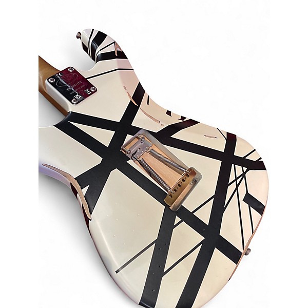 Used EVH Striped Series AGED Black and White Solid Body Electric Guitar