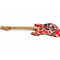 Used EVH Striped Series Frankie Red with Black and White Stripes Solid Body Electric Guitar thumbnail