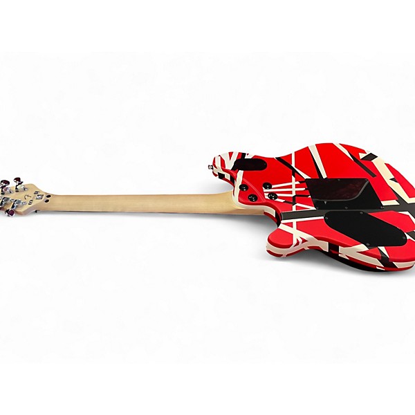Used EVH WOLFGANG Red with Black and White Stripes Solid Body Electric Guitar