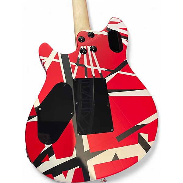 Used EVH WOLFGANG Red with Black and White Stripes Solid Body Electric Guitar
