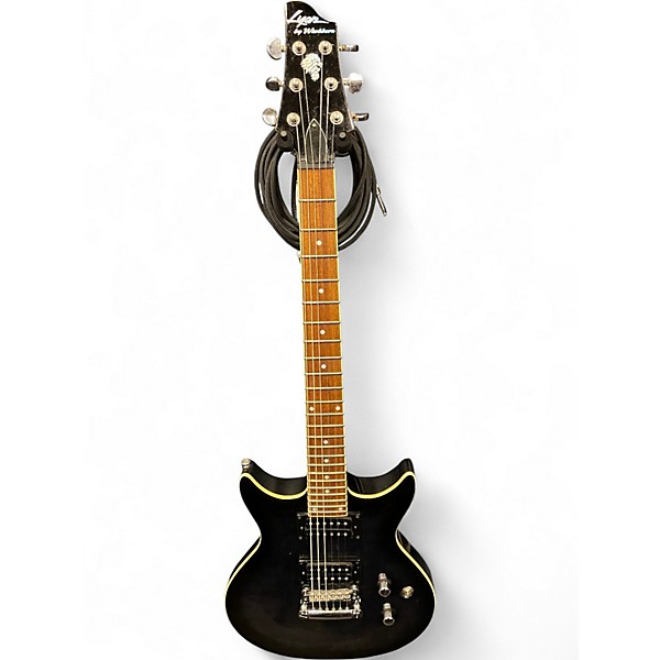 Used Lyons DOUBLE CUT Black Solid Body Electric Guitar