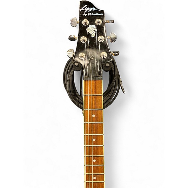 Used Lyons DOUBLE CUT Black Solid Body Electric Guitar