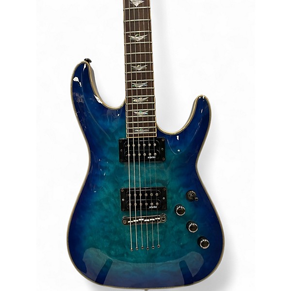Used 2023 Schecter Guitar Research Omen Extreme 6 Ocean Blue Burst Solid Body Electric Guitar
