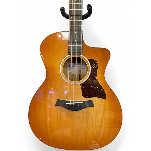 Used Taylor 214CE Plus Ziricote Special Edition Grand Auditorium Shaded Edge Burst Acoustic Electric Guitar