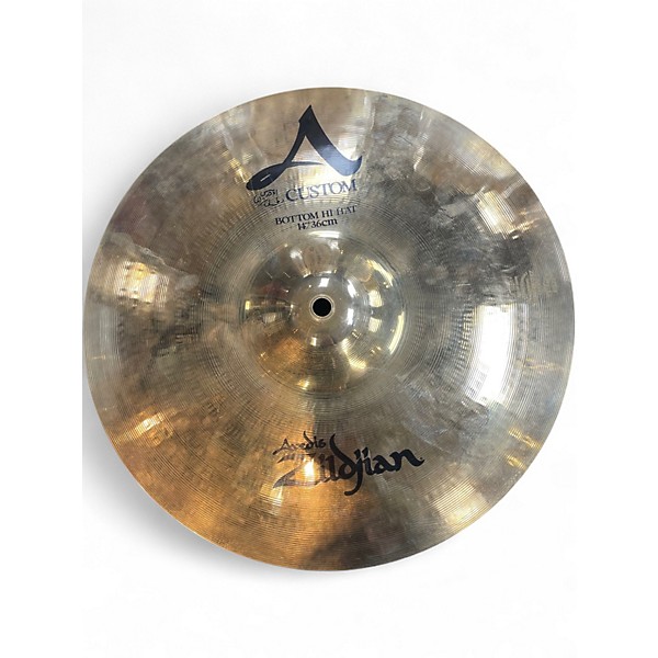 Used Zildjian 14in A Custom Hi Hat Pair Cymbal
