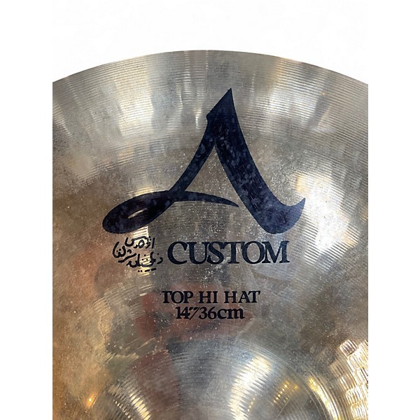 Used Zildjian 14in A Custom Hi Hat Pair Cymbal