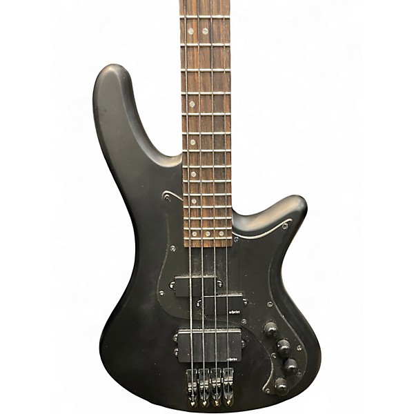 Used Schecter Guitar Research Stiletto Stealth 4 Black Electric Bass Guitar