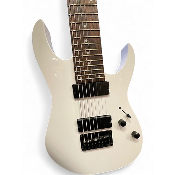 Used Ibanez RG8 8 String White Solid Body Electric Guitar