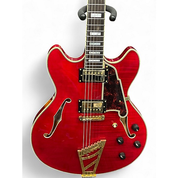 Used D'Angelico EX-DC Trans Cherry Hollow Body Electric Guitar