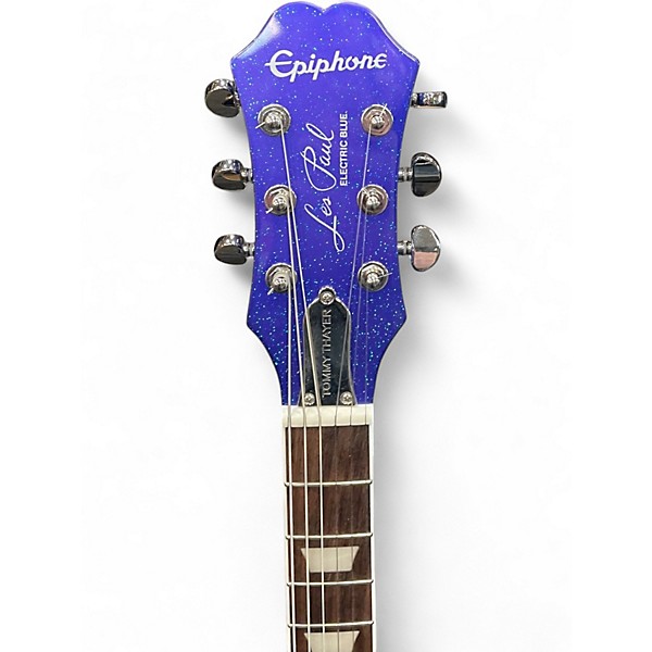 Used Epiphone Tommy Thayer Les Paul Standard BLUE SPARKLE Solid Body Electric Guitar