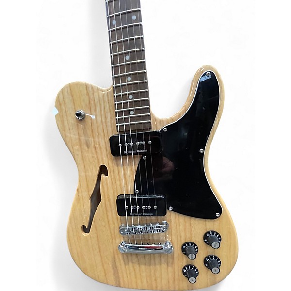 Used Fender JA90 Jim Adkins Thinline Telecaster Yellow Hollow Body Electric Guitar