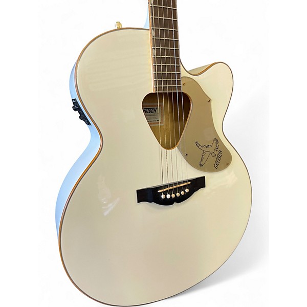 Used Gretsch Guitars G5022CE Rancher Jumbo White Acoustic Electric Guitar