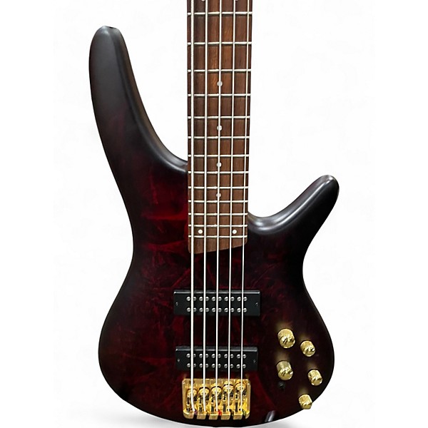 Used Ibanez SR305 5 String WINE RED FROZEN METALLIC Electric Bass Guitar