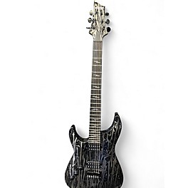 Used Schecter Guitar Research C1 SILVER MOUNTAIN LH BLACK AND SILVER Solid Body Electric Guitar