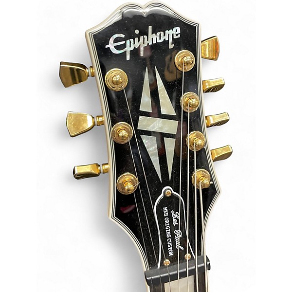 Used Epiphone LES PAUL MKH ORIGINS CUSTOM LH WHITE Solid Body Electric Guitar