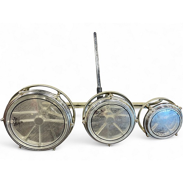 Used Remo 3 Piece Rototom METAL Roto Toms