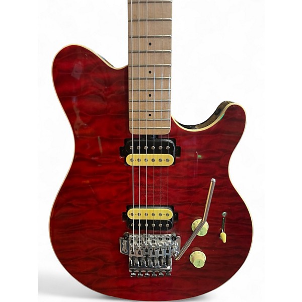 Used Sterling by Music Man Sub AX3 Axis Crimson Red Trans Solid Body Electric Guitar