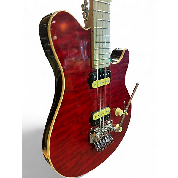 Used Sterling by Music Man Sub AX3 Axis Crimson Red Trans Solid Body Electric Guitar