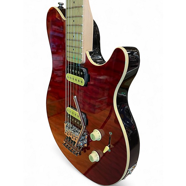 Used Sterling by Music Man Sub AX3 Axis Crimson Red Trans Solid Body Electric Guitar