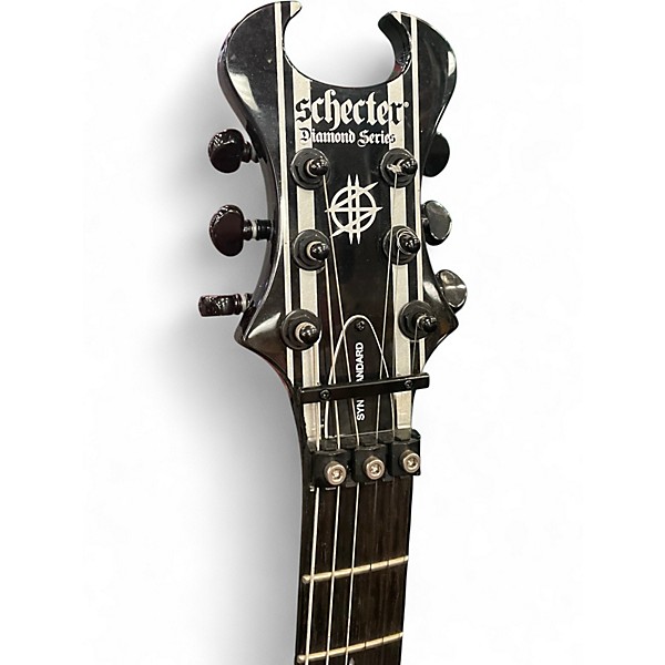 Used Schecter Guitar Research Synyster Gates Signature Standard Gloss Black with Silver Pinstripes Solid Body Electric Guitar