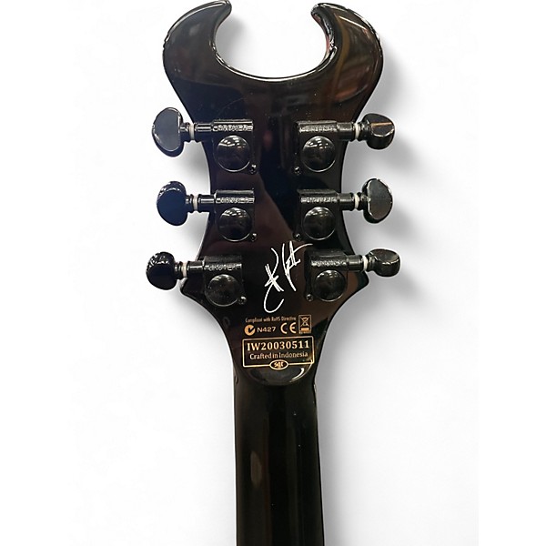 Used Schecter Guitar Research Synyster Gates Signature Standard Gloss Black with Silver Pinstripes Solid Body Electric Guitar