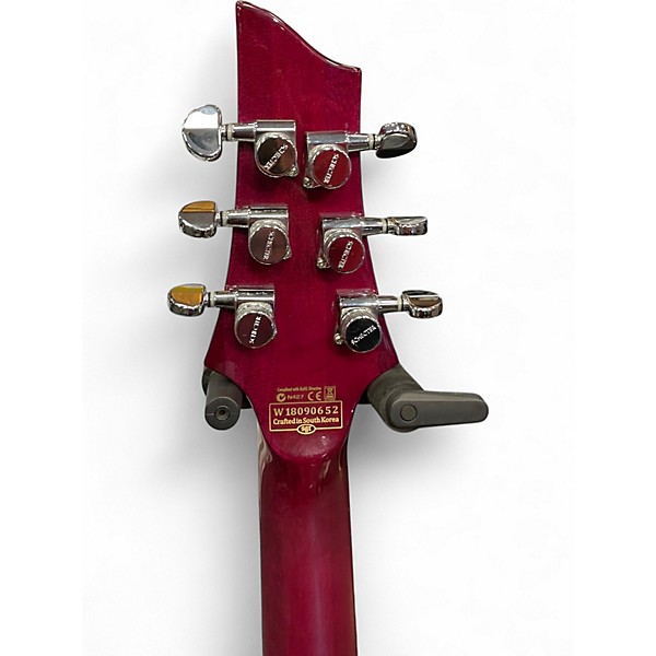 Used Schecter Guitar Research custom v Trans Purple Solid Body Electric Guitar