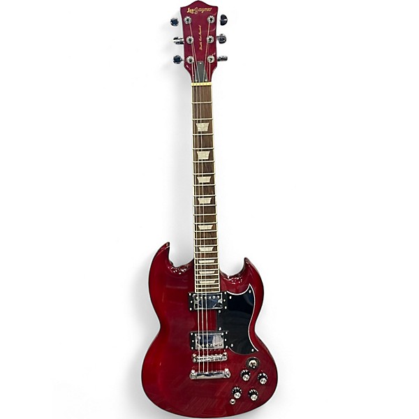 Used Leo Jaymz Double Cut Standard Red Solid Body Electric Guitar