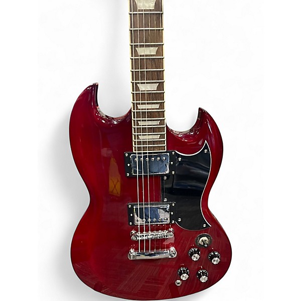 Used Leo Jaymz Double Cut Standard Red Solid Body Electric Guitar