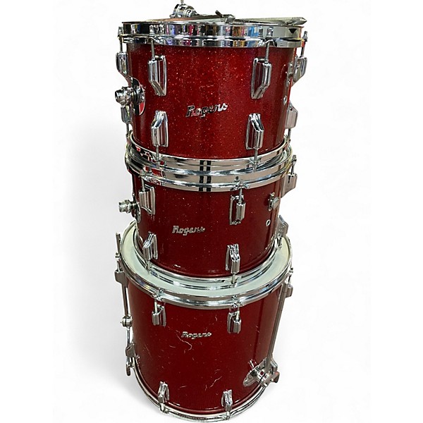 Used Rogers 4 Piece VIntage Red Sparkle Drum Kit