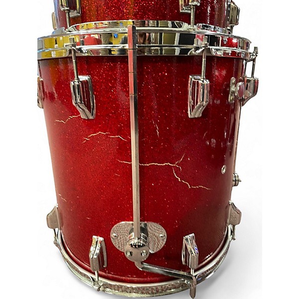 Used Rogers 4 Piece VIntage Red Sparkle Drum Kit
