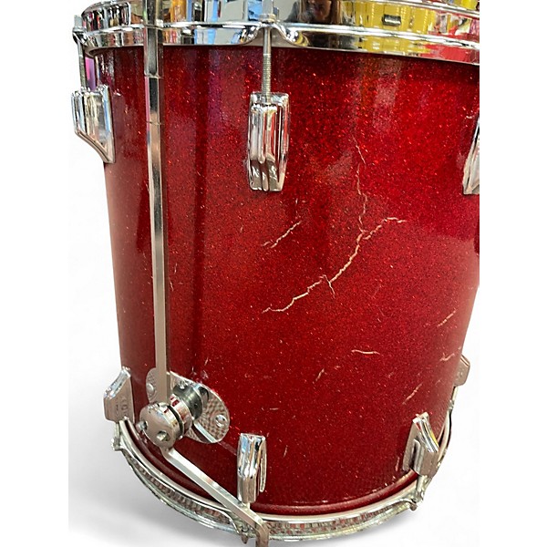 Used Rogers 4 Piece VIntage Red Sparkle Drum Kit