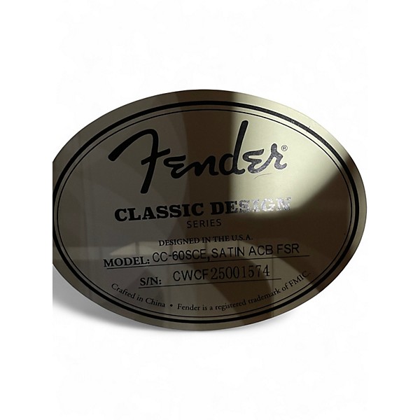 Used Fender CC60SCE 2 Tone Sunburst Acoustic Electric Guitar