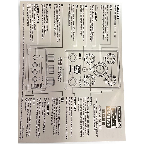 Used Line 6 POD EXPRESS BASS Effect Processor