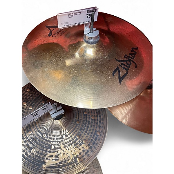 Used Zildjian 14in A Custom Hi Hat Pair Cymbal