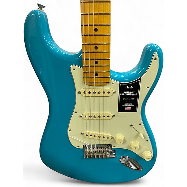 Used 2024 Fender American Professional II Stratocaster Miami Blue Solid Body Electric Guitar