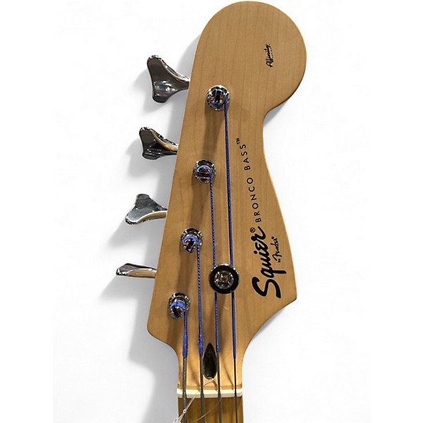 Used Squier Bronco Black Electric Bass Guitar