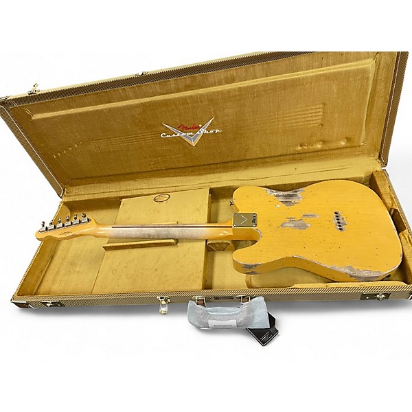 Used Fender Custom Shop 1952 Heavy Relic Telecaster Nocaster Blonde Solid Body Electric Guitar