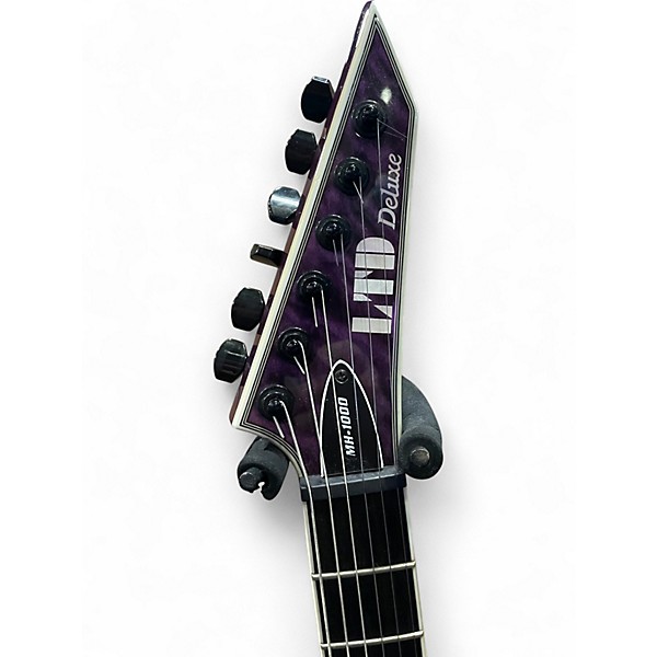 Used 2018 ESP MH1000NT Deluxe Trans Purple Solid Body Electric Guitar