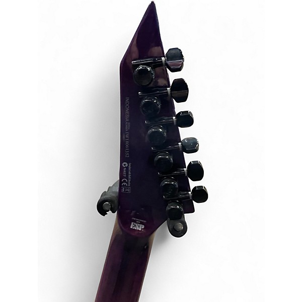 Used 2018 ESP MH1000NT Deluxe Trans Purple Solid Body Electric Guitar