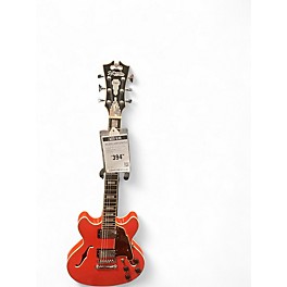 Used D'Angelico Premier Series Mini DC Fiesta Red Hollow Body Electric Guitar