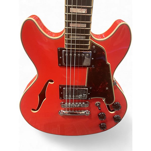 Used D'Angelico Premier Series Mini DC Fiesta Red Hollow Body Electric Guitar