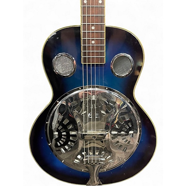 Used Laurel eq7545 Blue Burst Resonator Guitar